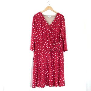 Signature by Robbie Bee Women’s Plus Red Polka Dot Ruffle Dress